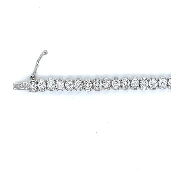 18k White Gold Tension Set Natural Diamond Tennis Bracelet Image 3 Arezzo Jewelers Elmwood Park, IL