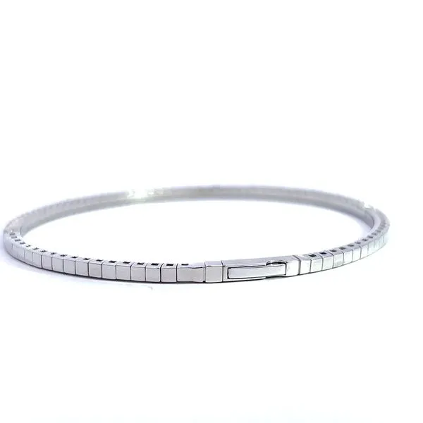 14 Karat White Gold Flexible Diamond Bangle Bracelet Image 3 Arezzo Jewelers Elmwood Park, IL