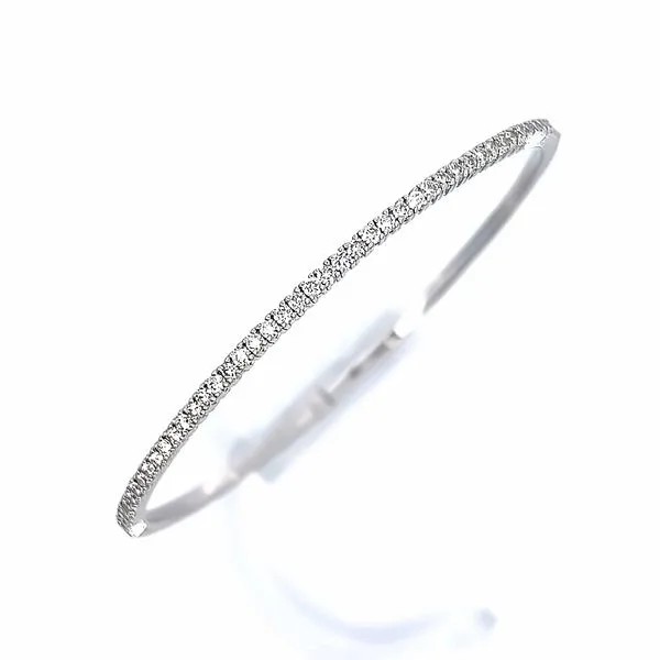 14 Karat White Gold Flexible Diamond Bangle Bracelet Arezzo Jewelers Elmwood Park, IL