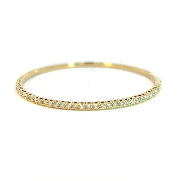 14 Karat Yellow Gold Flexible Diamond Bangle Bracelet Image 4 Arezzo Jewelers Elmwood Park, IL