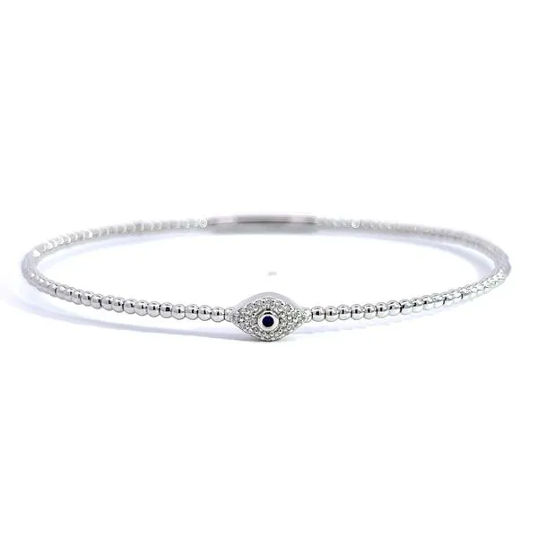 14 Karat White Gold Flexible Bangle Diamond Bracelet Image 2 Arezzo Jewelers Elmwood Park, IL