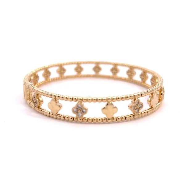 14 Karat Yellow Gold Bangle Diamond Bracelet Image 3 Arezzo Jewelers Elmwood Park, IL