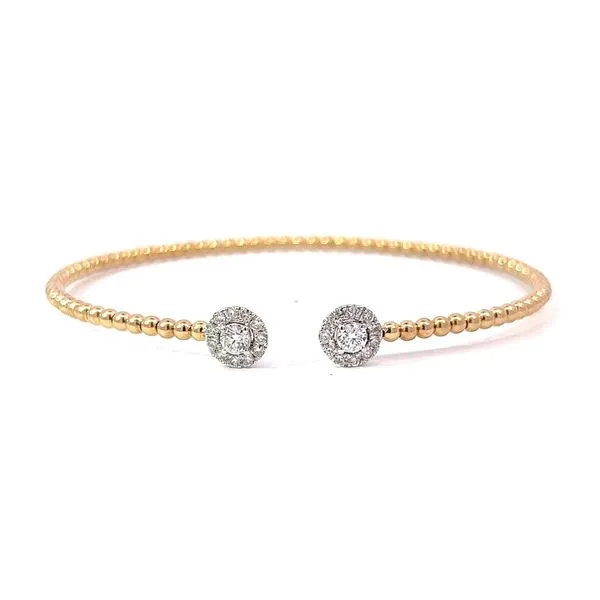 14 Karat Yellow Gold Diamond Bangle Bracelet Image 2 Arezzo Jewelers Elmwood Park, IL