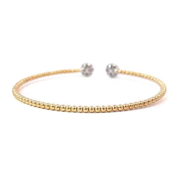 14 Karat Yellow Gold Diamond Bangle Bracelet Image 4 Arezzo Jewelers Elmwood Park, IL