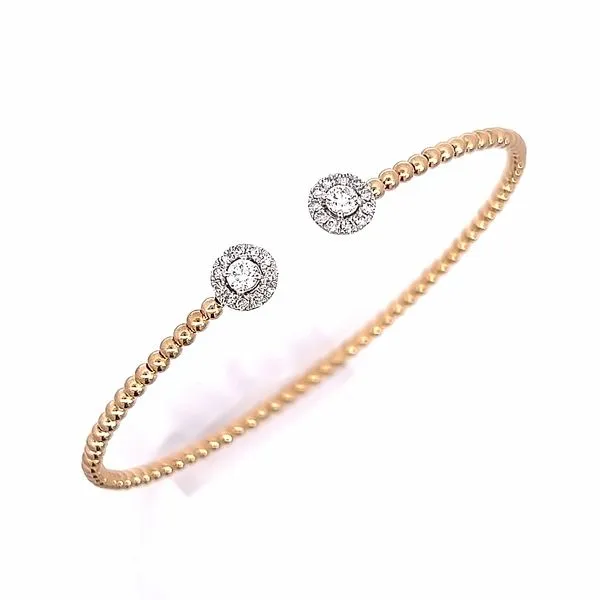 14 Karat Yellow Gold Diamond Bangle Bracelet Arezzo Jewelers Elmwood Park, IL