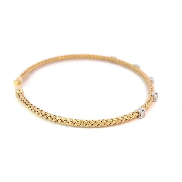 18k Yellow Gold Diamond Bangle Bracelet Image 2 Arezzo Jewelers Elmwood Park, IL