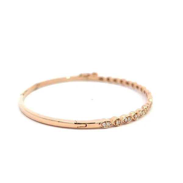 18k Rosé Gold Diamond Bangle Bracelet Image 4 Arezzo Jewelers Elmwood Park, IL