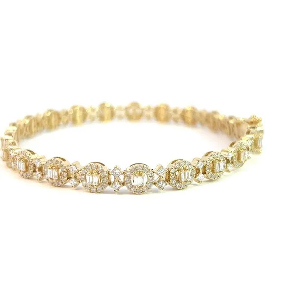 18K Yellow Gold Fancy Diamond Bracelet - Italian Elegance Image 5 Arezzo Jewelers Elmwood Park, IL
