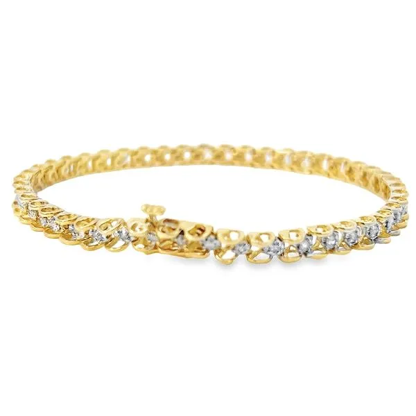 10k Yellow Gold 1.00ct Diamond Tennis Bracelet Image 3 Arezzo Jewelers Elmwood Park, IL