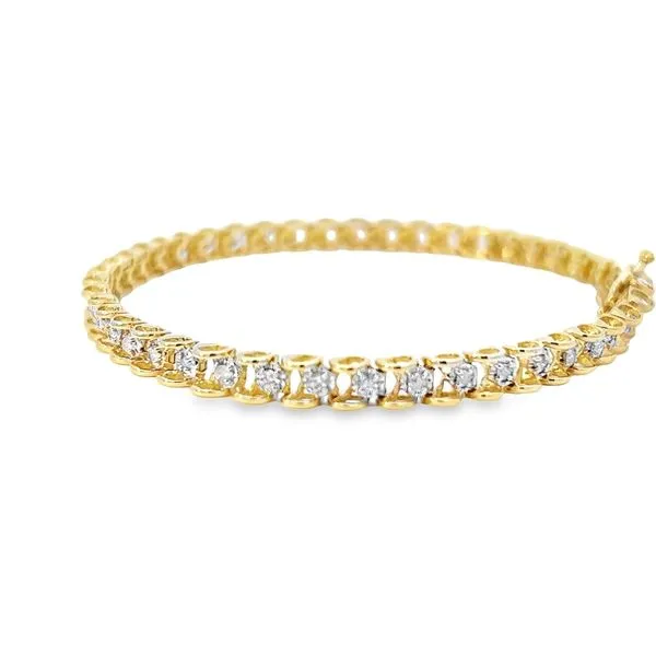 10k Yellow Gold 1.00ct Diamond Tennis Bracelet Image 4 Arezzo Jewelers Elmwood Park, IL