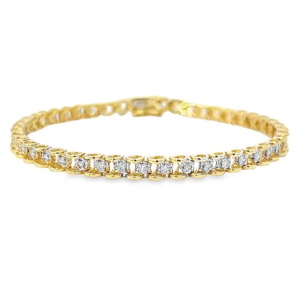 10k Yellow Gold 1.00ct Diamond Tennis Bracelet Arezzo Jewelers Elmwood Park, IL