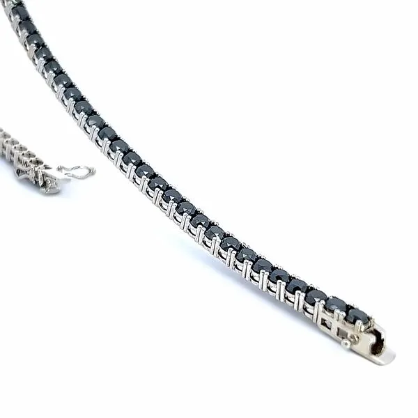 Mens 15ct Natural Black Diamond Line Bracelet Image 2 Arezzo Jewelers Elmwood Park, IL