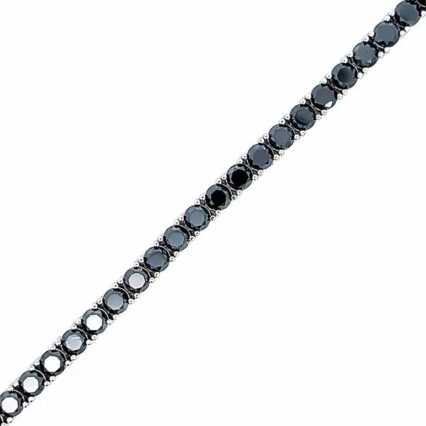 Mens 15ct Natural Black Diamond Line Bracelet Image 3 Arezzo Jewelers Elmwood Park, IL