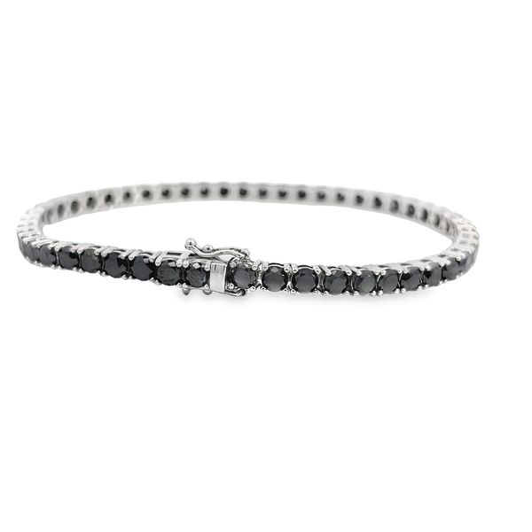 Mens 15ct Natural Black Diamond Line Bracelet Image 4 Arezzo Jewelers Elmwood Park, IL