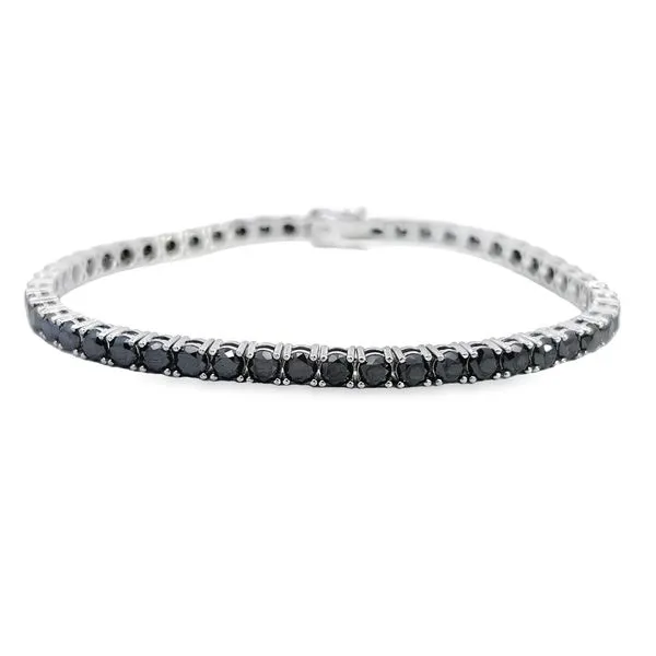 Mens 15ct Natural Black Diamond Line Bracelet Arezzo Jewelers Elmwood Park, IL