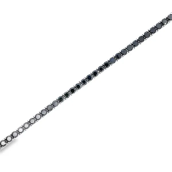 Men's 7.78ct Black Diamond Line Bracelet in 14K White Gold Image 3 Arezzo Jewelers Elmwood Park, IL