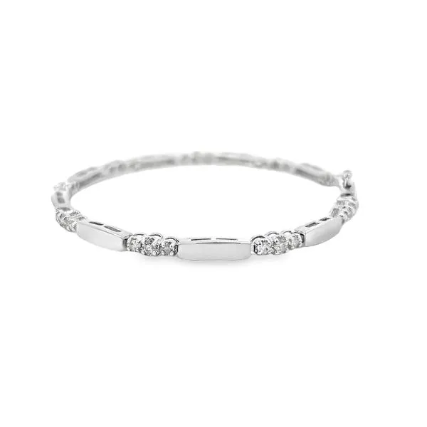 14K White Gold Natural Diamond Bracelet Image 3 Arezzo Jewelers Elmwood Park, IL