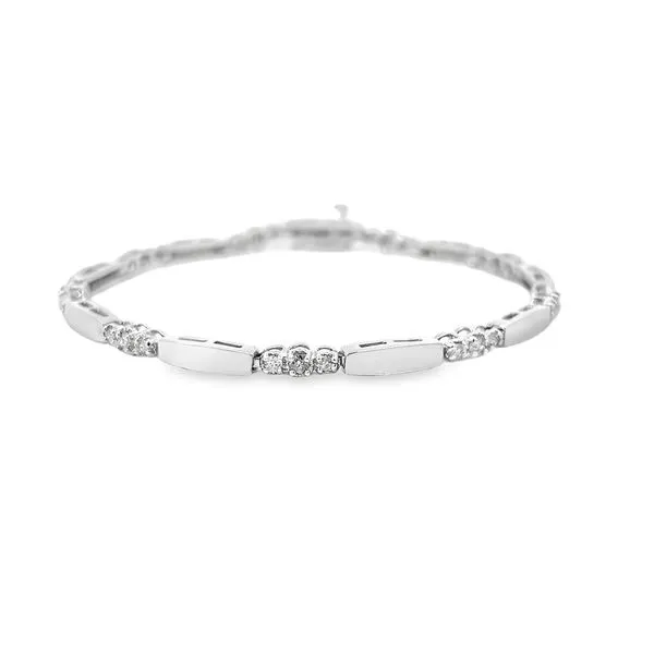 14K White Gold Natural Diamond Bracelet Arezzo Jewelers Elmwood Park, IL