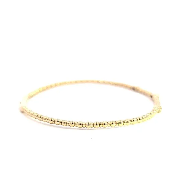 14K Yellow Gold Beaded Diamond Flex Bangle Bracelet – 0.07ctw Image 3 Arezzo Jewelers Elmwood Park, IL
