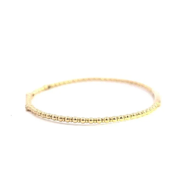 14K Yellow Gold Beaded Diamond Flex Bangle Bracelet – 0.07ctw Image 4 Arezzo Jewelers Elmwood Park, IL