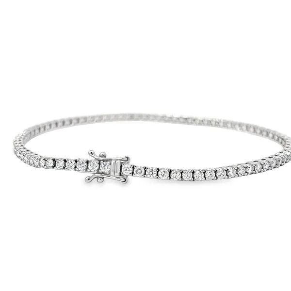 3.41ct Lab Grown Diamond Tennis Bracelet in 14K White Gold Image 3 Arezzo Jewelers Elmwood Park, IL