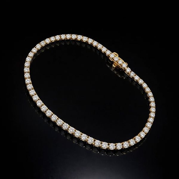 5.00 CTW Lab Grown Diamond Tennis Bracelet in 14K Yellow Gold - 7 Inch Arezzo Jewelers Elmwood Park, IL