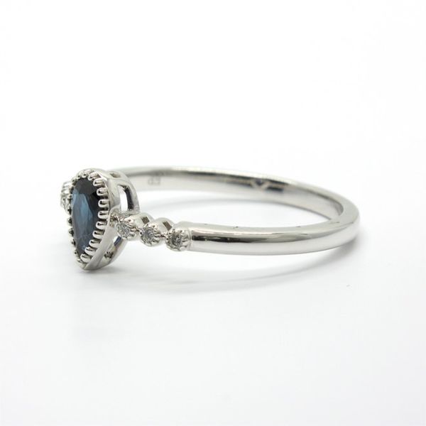 14k White Gold Sapphire & Diamond Ring Image 2 Arezzo Jewelers Elmwood Park, IL