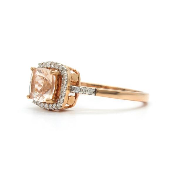Rose Gold Morganite and Diamond Ring Image 2 Arezzo Jewelers Elmwood Park, IL