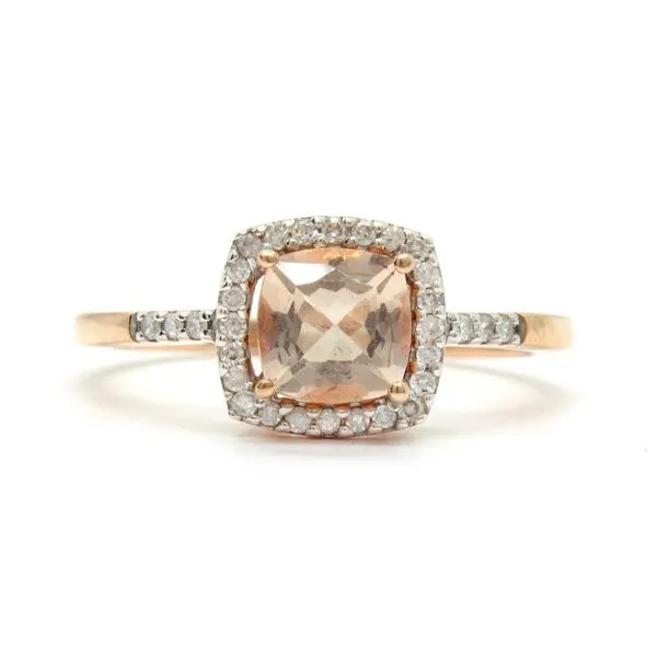 Rose Gold Morganite and Diamond Ring Arezzo Jewelers Elmwood Park, IL