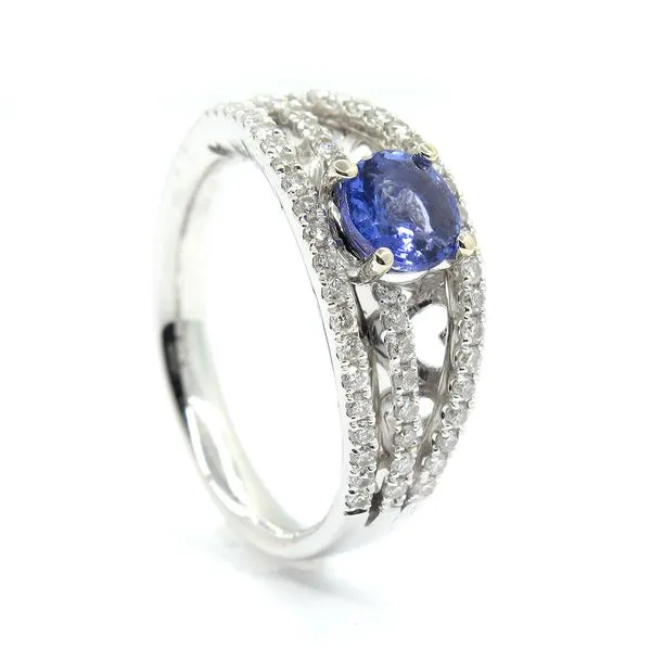 18k Diamond and Tanzanite Ring Image 4 Arezzo Jewelers Elmwood Park, IL