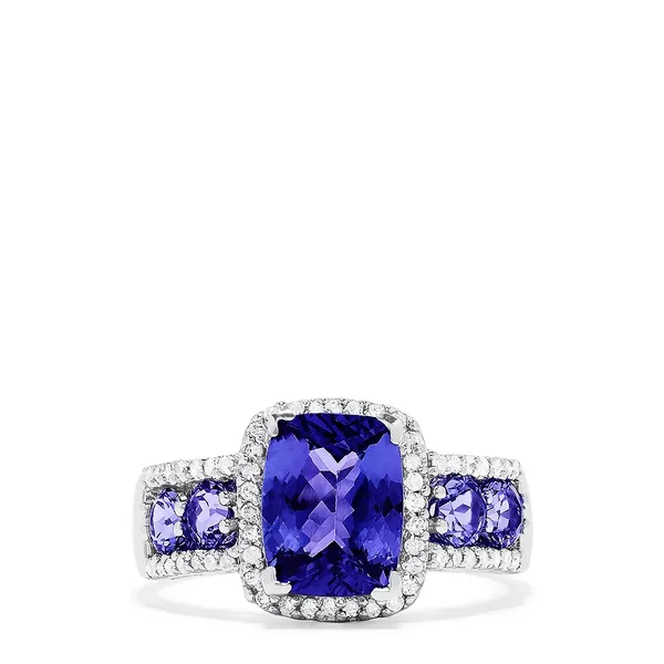 14k White Gold Tanzanite and Diamond Halo EFFY Design Ring, 2.94cts TW Arezzo Jewelers Elmwood Park, IL