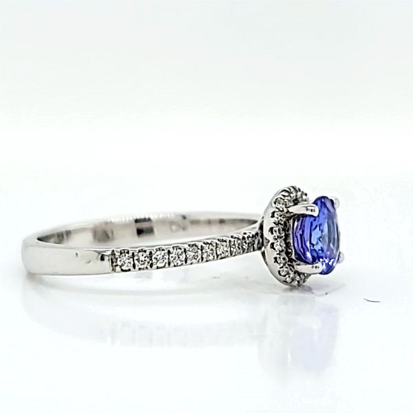 1ct Round Tanzanite in White Gold Halo Diamond Ring Image 2 Arezzo Jewelers Elmwood Park, IL