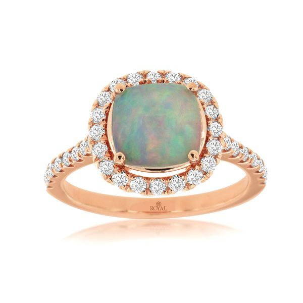 14k Rose Gold Opal and Diamond Ring Arezzo Jewelers Elmwood Park, IL