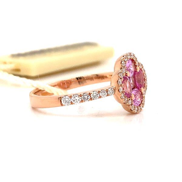18k Rose Gold Pink Sapphire and Diamond Ring Image 2 Arezzo Jewelers Elmwood Park, IL