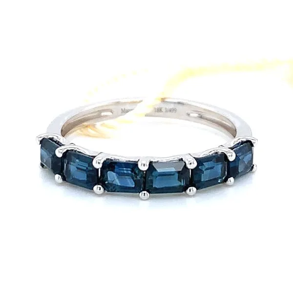 18k White Gold Stackable Sapphire Ring Image 2 Arezzo Jewelers Elmwood Park, IL