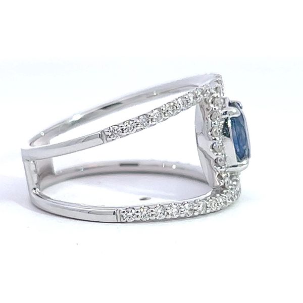 14 Karat White Gold Sapphire and Diamond Colored Stone Ring Image 3 Arezzo Jewelers Elmwood Park, IL