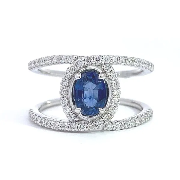 14 Karat White Gold Sapphire and Diamond Colored Stone Ring Arezzo Jewelers Elmwood Park, IL