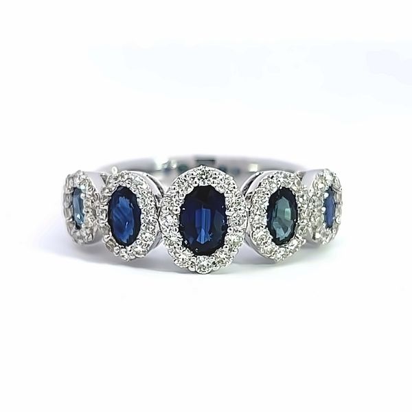 14k White Gold Sapphire and Diamond Colored Stone Ring Arezzo Jewelers Elmwood Park, IL