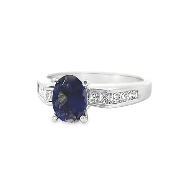 18k White Gold Oval Tanzanite Ringand Diamond Ring Arezzo Jewelers Elmwood Park, IL