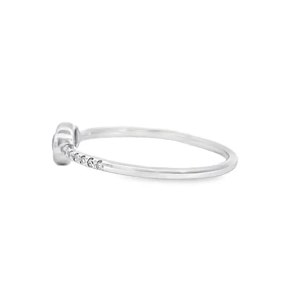 14k White Gold Oval Sapphire and Diamond Ring Image 2 Arezzo Jewelers Elmwood Park, IL