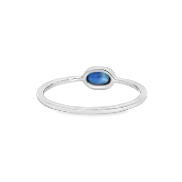 14k White Gold Oval Sapphire and Diamond Ring Image 3 Arezzo Jewelers Elmwood Park, IL