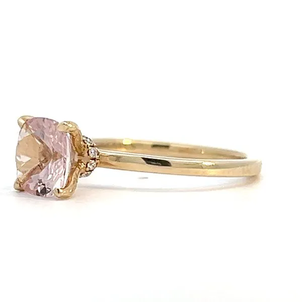 2ct Pink Morganite Square Cushion Solitaire Engagement ring Image 4 Arezzo Jewelers Elmwood Park, IL