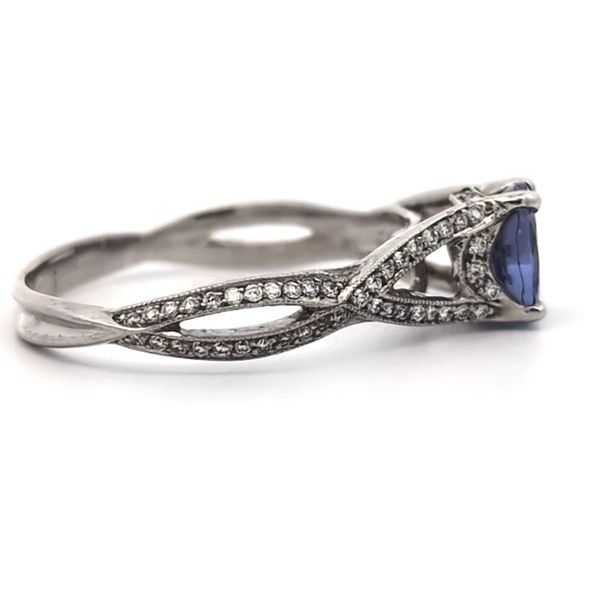 14 Karat White Gold Tanzanite and Diamond Twist Ring Image 3 Arezzo Jewelers Elmwood Park, IL