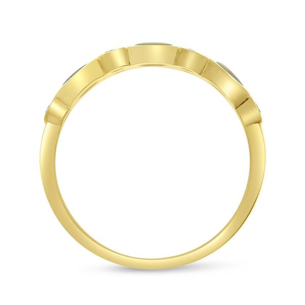 14K Yellow Gold Opal and Diamond Band Image 4 Arezzo Jewelers Elmwood Park, IL