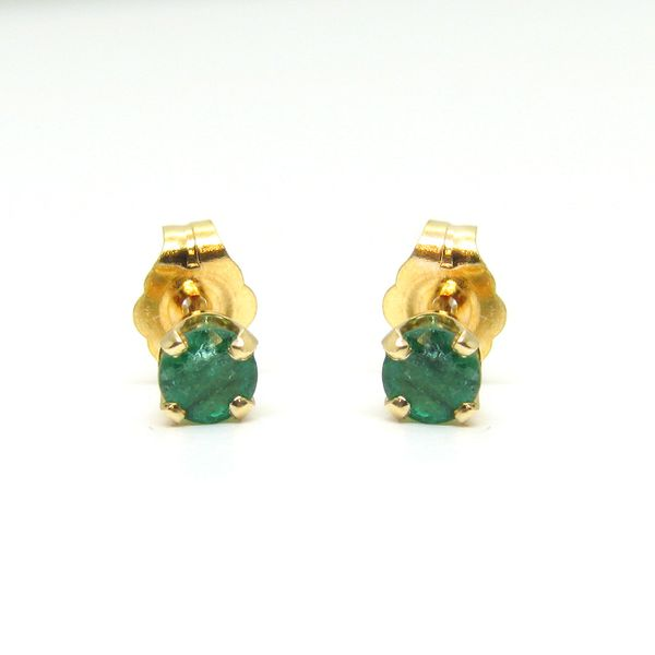 3.5mm Round Nat. Emerald Stud Earrings Arezzo Jewelers Elmwood Park, IL