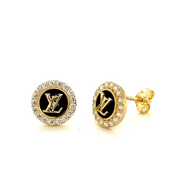 14k Yellow Gold Halo Stud Earrings Image 2 Arezzo Jewelers Elmwood Park, IL