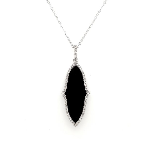 14k Onyx and Diamond Necklace Arezzo Jewelers Elmwood Park, IL