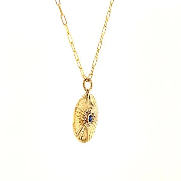 Sapphire and Diamond Evil Eye Necklace Image 3 Arezzo Jewelers Elmwood Park, IL