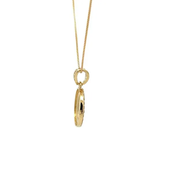 14k Yellow Gold Designer CZ Circle Pendant Image 2 Arezzo Jewelers Elmwood Park, IL