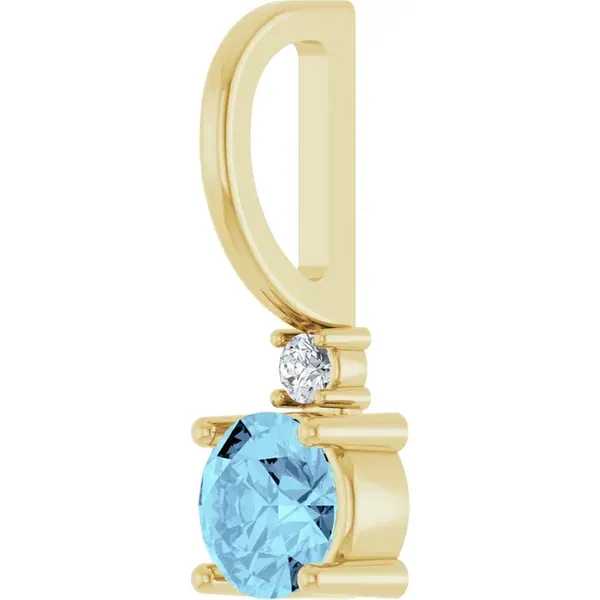 14K YellowBirsthone & Diamond Charm/Pendant Image 2 Arezzo Jewelers Elmwood, IL